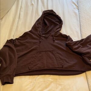 Nike Chocolate Brown Cropped Hoodie